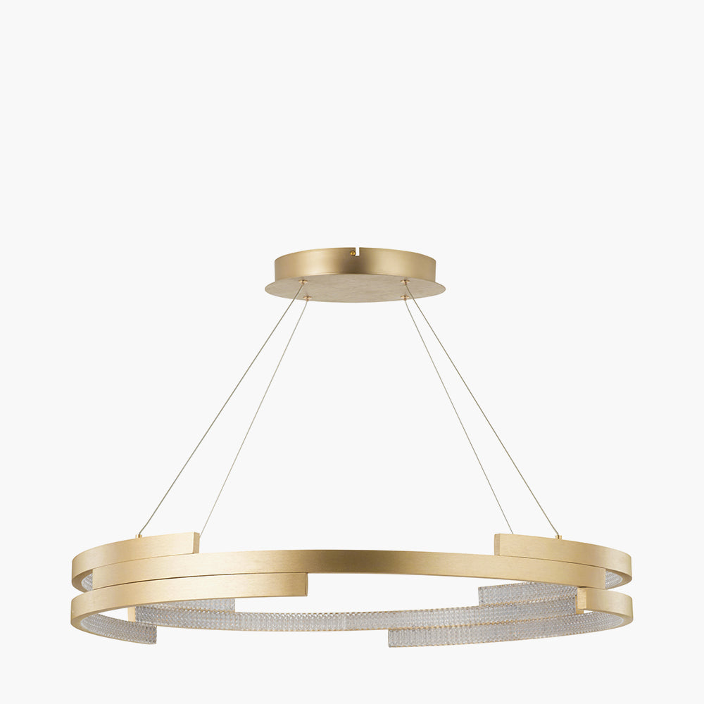 Sienna Champagne Gold & Crystal LED Ring Pendant Light